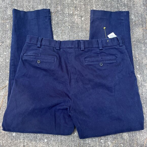 BROOKS BROTHERS Men’s Milano Twill Chino Navy Pants Size 35x28 - Picture 4 of 9